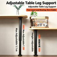 Pieds de support réglables en acier inoxydable pour meubles ; pieds de meuble ; rehausseurs de pieds de table ; pieds de canapé ; support TV ; table basse ; pieds de lit