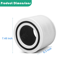 Filtre à charbon actif haute efficacité Compatible avec les pièces de filtre de purificateur d'air Levoits Core 300 Core 300S Core 300-RF