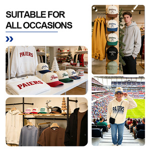 고품질 남성용 골프 모자 곡선형 자수 블루 스웨이드 모자 챙 야구 모자 - Product Image 4