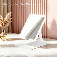 Miroir de maquillage LED pliable avec interrupteur, angle réglable, HD, clair, portable, miroir de beauté de table