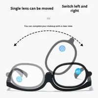 Lunettes de lecture anti-lumière bleue miroir cosmétique rotatif pour les femmes âgées d'âge moyen maquillage des sourcils vente en gros
