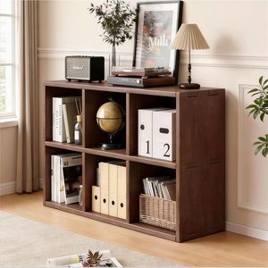 Libreria in legno a 6 cubi, mobile contenitore e vetrina per soggiorno e ufficio - Product Image 4