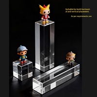 Support de présentation de bijoux en bloc de cristal transparent, base carrée transparente pour minéraux, pierres précieuses, figurines et modèles, présentoir de comptoir