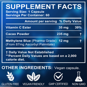 <span class=keywords><strong>C</strong></span>ápsulas de Azul de Metileno de Absorción Mejorada SOLOTREE con Éster de <span class=keywords><strong>Vitamina</strong></span> <span class=keywords><strong>C</strong></span> Añadido para Mejorar la Energía Celular - Product Image 5