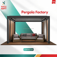 Pergola motorisée à lames orientables en aluminium et abri de jardin extérieur 3x3 3x4 4x4 3x6 4x6 6x3 6x4m, thermolaquée, écologique, pour villa