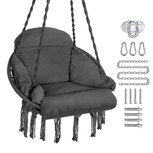 Camping Patio Swings Cordes faites à la main Chaise suspendue d'extérieur avec <span class=keywords><strong>coussin</strong></span> - Product Image 3
