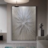 Peinture décorative murale moderne de luxe en forme de feuille, taille personnalisée, grande taille, 3D en relief, Art Déco, vente en gros d'usine