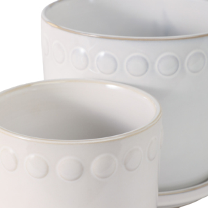 Vaso Decorativo per Fiori con Bordo a Bolle e Piatto Sottovaso, Elegante Decorazione per Interni ed Esterni - Product Image 6