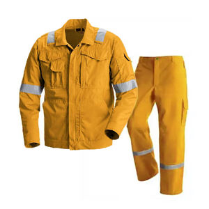 NFPA2112 Vêtements de travail ignifuges pour station-service à l'huile Vêtements de travail de sécurité <span class=keywords><strong>2</strong></span> pièces Ensembles Hi Vis FR Combinaisons de travail - Product Image 6
