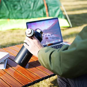 Una mano Fácil de abrir Botellas de acero inoxidable aisladas Deportes al aire libre Camping Senderismo Botella de agua - Product Image 6
