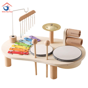 Jouets éducatifs préscolaires Montessori multifonctionnels unisexe Ensemble d'instruments de musique à percussion en bois pour enfants, garçons et filles - Product Image 1