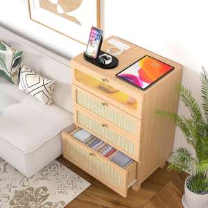 Commode en bois moderne minimaliste, style Wabi-Sabi, meuble de rangement pour salon, maison et maison d'hôtes - Product Image 3