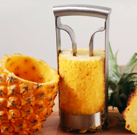 Éplucheur et trancheur d'ananas manuel en acier inoxydable, durable, avec extracteur de pulpe, compatible lave-vaisselle, outils pour fruits et légumes