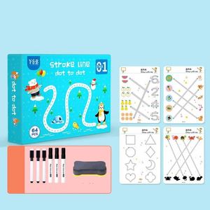 Cahier de calligraphie réutilisable pour enfants de <span class=keywords><strong>5</strong></span> à 7 ans, nouveau design, style dessin animé bleu, avec stylo magique pour la pratique de l'écriture manuscrite - Product Image 3