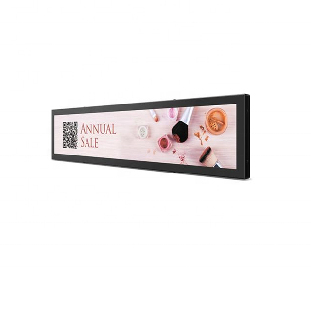 Ultra Wide Stretched Bar LCD Advertising Display with 1 Year Warranty for Indoor Use