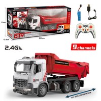 EPT 2,4G 9CH RC Muldenkipper Ferngesteuertes Baufahrzeug mit Lichtern Musik Wiederaufladbarem Akku USB-Kabel
