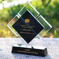 Trophée personnalisé de haute qualité, fait main, durable, en cristal K9, de qualité supérieure, pour récompenser les employés lors de la réunion annuelle, plaque d'honneur