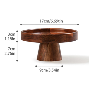 Espositore per Torte in Legno di Acacia, Vassoio per Pasticceria da Soggiorno, Espositore da Tavolo per Dessert, Piatto Rialzato in Legno Massello per Frutta - Product Image 4
