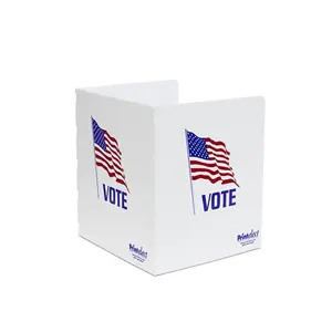 Light Weight Corrugated Plastic Voting Screens Polling Booth Station for 2 persons