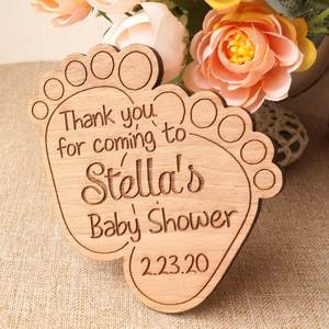 Souvenirs de bébé personnalisés faits à la main en bois durable, gravés au laser avec noms et dates ; Cadeaux de baptême commémoratifs - Product Image 3