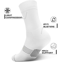 Chaussettes de course à compression, chaussettes athlétiques rembourrées avec soutien de la voûte plantaire