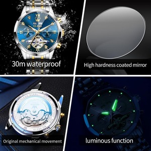 Relojes para Hombre, Automáticos, de Lujo, con Diamantes, de Cuerda Automática, de Acero Inoxidable, con Calendario - Product Image 4