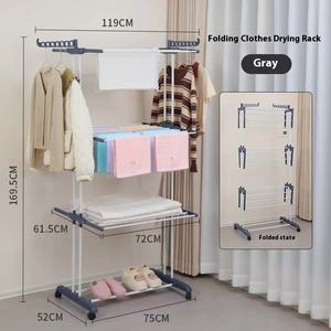 Étendage Mobile Multicouches Flexible et Pratique en Plastique pour Serviettes et Vêtements dans Divers Scénarios de Séchage - Product Image 6