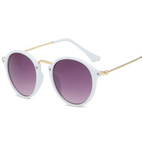 Lunettes de soleil polarisées unisexes classiques vintage avec logo personnalisé, design tendance, monture ronde en métal, protection UV400, pour l'été et la plage