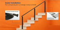 HJ personnalisé en acier inoxydable câble vertical rampe main courante extérieure fil vertical balustrade garde-corps