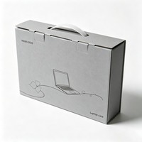 Langlebige, Robuste Wellpappe-Laptop-Box mit Schutzschaum für den Versand, Plastikgriff für Einfachen Transport, Laptop-Box