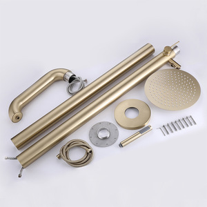 Nuevo Diseño <span class=keywords><strong>de</strong></span> <span class=keywords><strong>Columna</strong></span> <span class=keywords><strong>de</strong></span> <span class=keywords><strong>Ducha</strong></span> Exterior <span class=keywords><strong>de</strong></span> Acero Inoxidable Cepillado con <span class=keywords><strong>Monomando</strong></span> <span class=keywords><strong>de</strong></span> Agua Fría/Caliente y Rociador Suave para Piscina y Jardín - Product Image 4