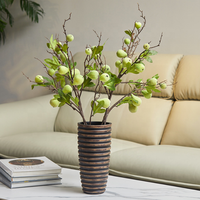 Vente en gros de ficus carica fleurs artificielles de couleur verte figues de dinde artificielles pour décoration de mariage