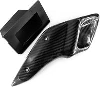 Lavitin 3K Fibra de Carbono Real con Acabado Brillante Negro, Entrada de Aire Trasera con Orificios de Montaje Preperforados para BMW R9T R Nine T RNINET R9T
