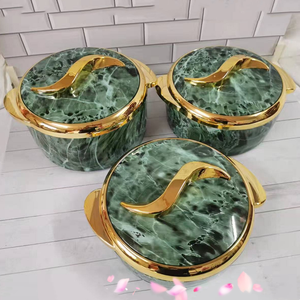 3Pcs 1.5L 2L 2.5L Circular Insulated Casserole S Shaped Gold Handle Thermal Serving Dish Muslim Wedding Event Catering Africa - Product Image 6