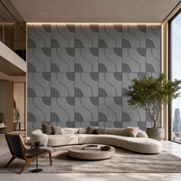 Panneau mural acoustique en PET texturé 3D moderne, revêtement mural décoratif pour l'intérieur