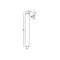 Lampe de cour moderne Passun IP65, étanche, lampadaire extérieur, rotatif, lumière LED pour pelouse