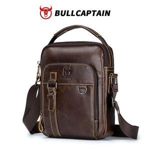 BULLCAPTAIN กระเป๋าสะพายข้างผู้ชาย หนังวัวชั้นบนสุด กระเป๋าสะพายข้างสองชั้นอเนกประสงค์ แฟชั่นยุโรปอเมริกันสำหรับผู้ชาย - Product Image 1