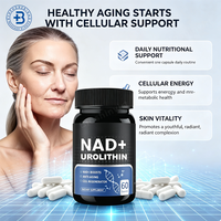 Complément alimentaire OEM Nad Plus Booster, marque privée, 500 mg, 1000 mg, Urolithin A, compléments alimentaires végétaliens pour la santé, soins de la peau, capsules Nad Urolithin
