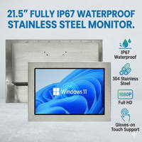 Moniteur robuste lisible en plein soleil, étanche IP67, écran tactile industriel LCD de 15,6, 17,3, 18,5, 21,5 pouces pour l'extérieur