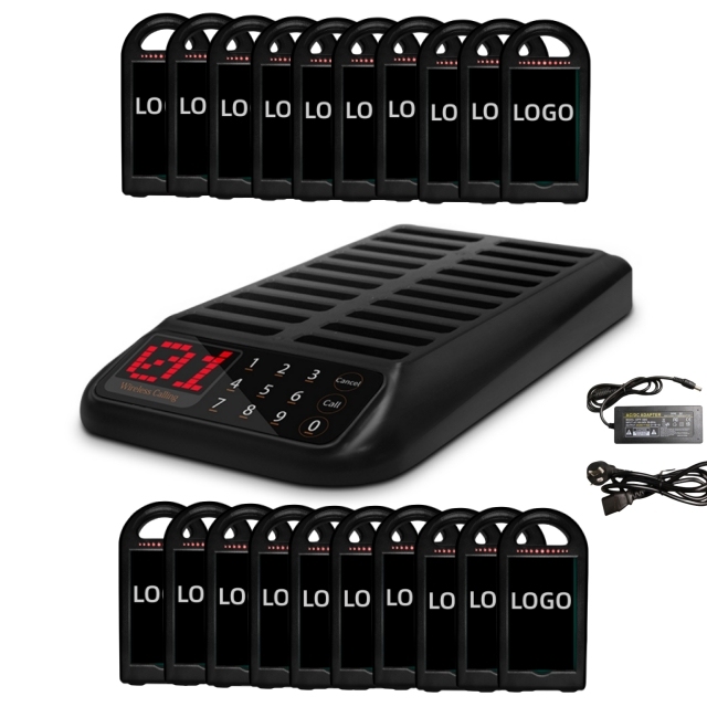 Ring Bell Black coaster Pager Wireless Queue Management System Restaurant Call Bell System RESTAURANT PAGER SYSTEM