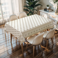 Nappe carrée en PVC marron imprimée RNPT, lavable, pour anniversaire, nappe à carreaux
