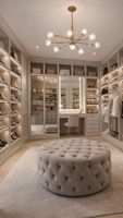 Armoire Modulaire Haut de Gamme Autoportante pour Chambre Ouverte, Dressing avec Étagères à LED, Tiroirs à Bijoux et Station de Dressing Complète