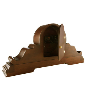 Solid Wood Table Clock European Style Circular Coffee Brown Retro Desktop Ornament Grandfather Clock Scanning Mechanism - Product Image 2