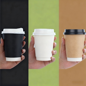 Disposable Double Wall Single Wall Custom logo Juice Drink Boba Bubble Milk Tea Hot Coffee <strong>Paper</strong> <strong>Cups</strong> with Lid - Product Image 4