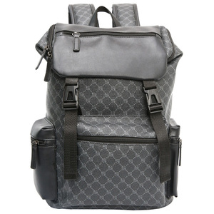 Korean Style Men's <b>Backpack</b> <b>Large</b> Capacity Travel Bag PU Leather 14 Inch Laptop Compartment Wear Resistant Neutral Gender - Product Image 5