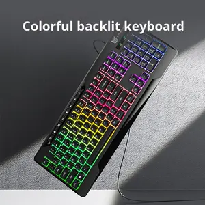 Teclado de Membrana <span class=keywords><strong>ONIKUMA</strong></span> G32 Transfronterizo, Luminoso, para Juegos y Oficina, USB, Cableado, Resistente al Agua, Personalizable, Venta Directa de Fábrica - Product Image 5