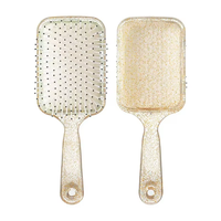 Peigne rond en nylon à dents larges pour le massage du cuir chevelu et le coiffage des cheveux, avec poignée à coussin d'air respirant et design suspendu, grand peigne pour filles