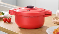 Vente chaude 2.3L En Plastique Micro-ondes Viande Riz Pâtes Légumes Vapeur Pot Micro-ondes Autocuiseur