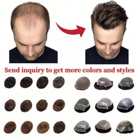 Perruque pour homme ultra-fine faite à la main en cheveux indiens Remy, toupet souple en PU, système capillaire naturel, prothèse capillaire légèrement ondulée, moyen clair