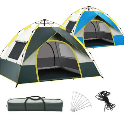 La migliore vendita all'ingrosso di tende da campeggio da giardino all'aperto da viaggio facile installazione per 3-4 persone con copertura impermeabile